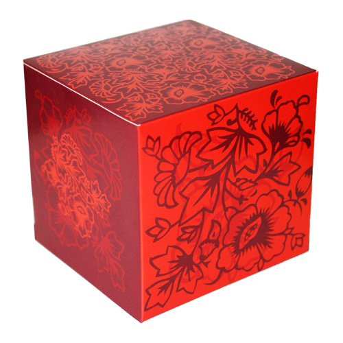 Коробка для фотокружки "Красные узоры"